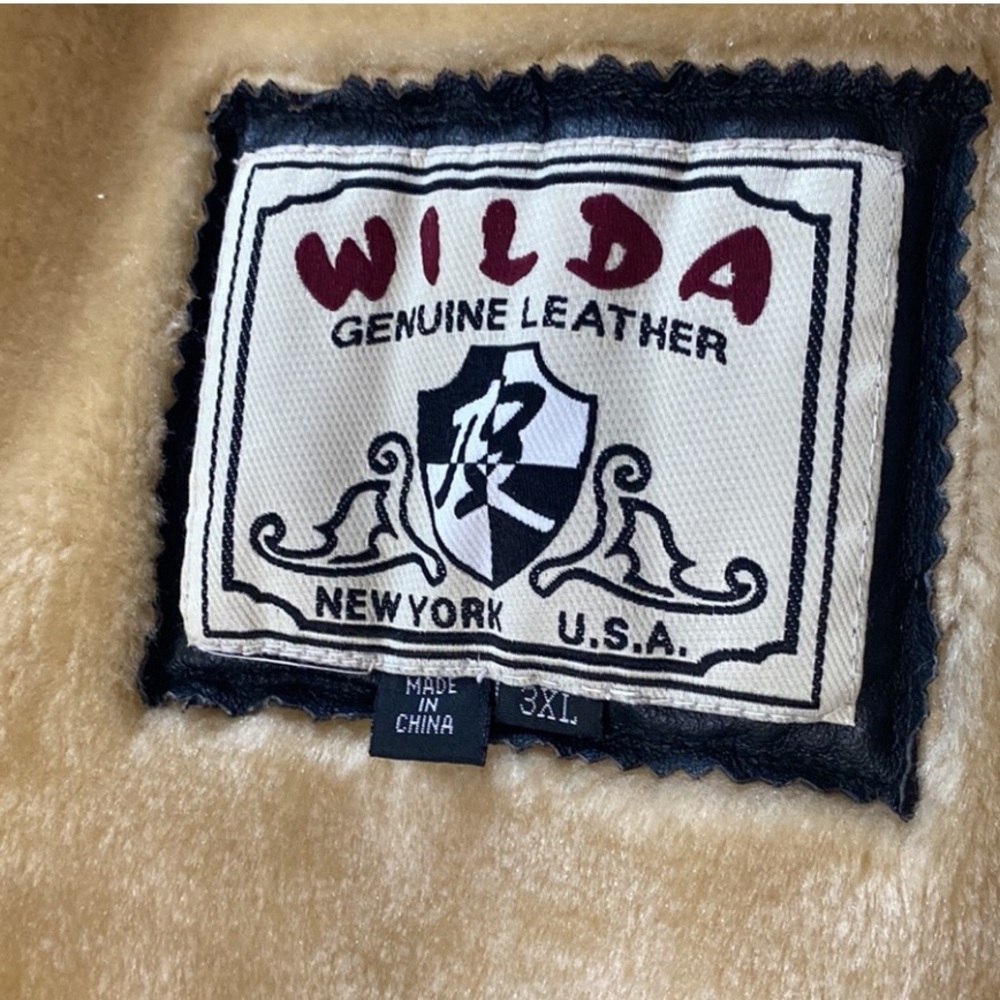 Vintage Wilda black leather & fur coat - Picture 12 of 12